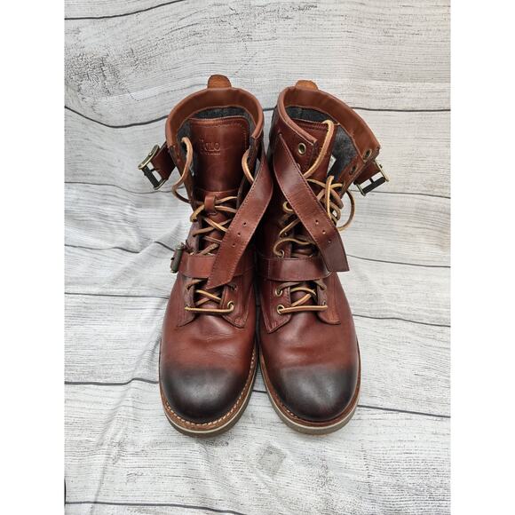 Polo by Ralph Lauren Brown Leather Combat Boots - Men\'s main image 9